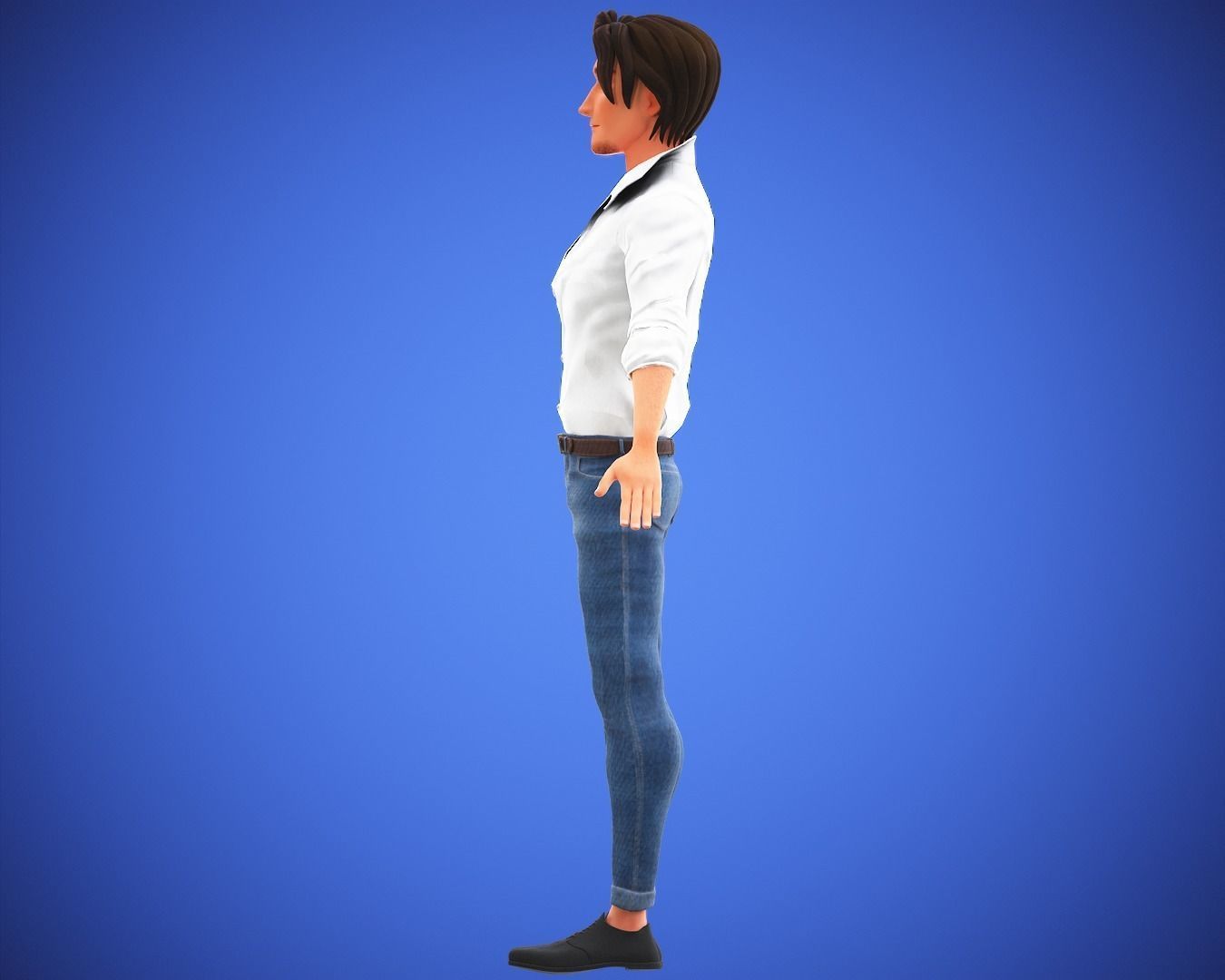 Stylized Game Cartoon Man character rigged Yujin Low-poly 3D model_7