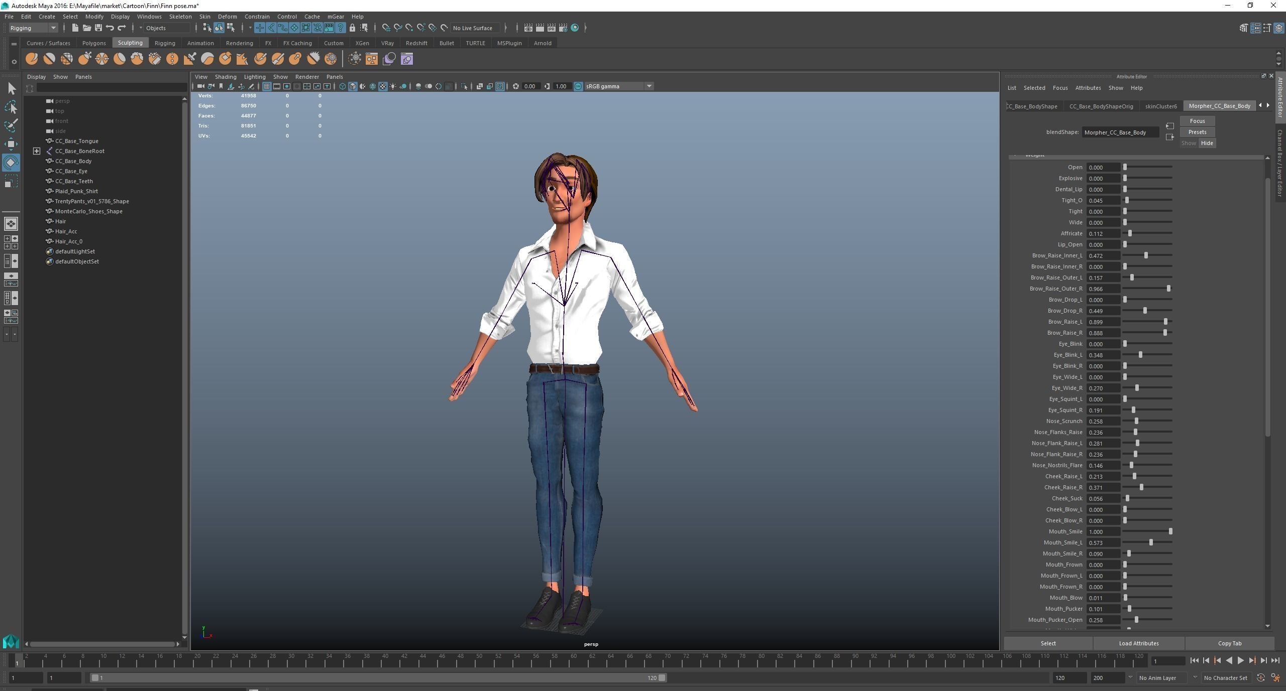 Stylized Game Cartoon Man character rigged Yujin Low-poly 3D model_13