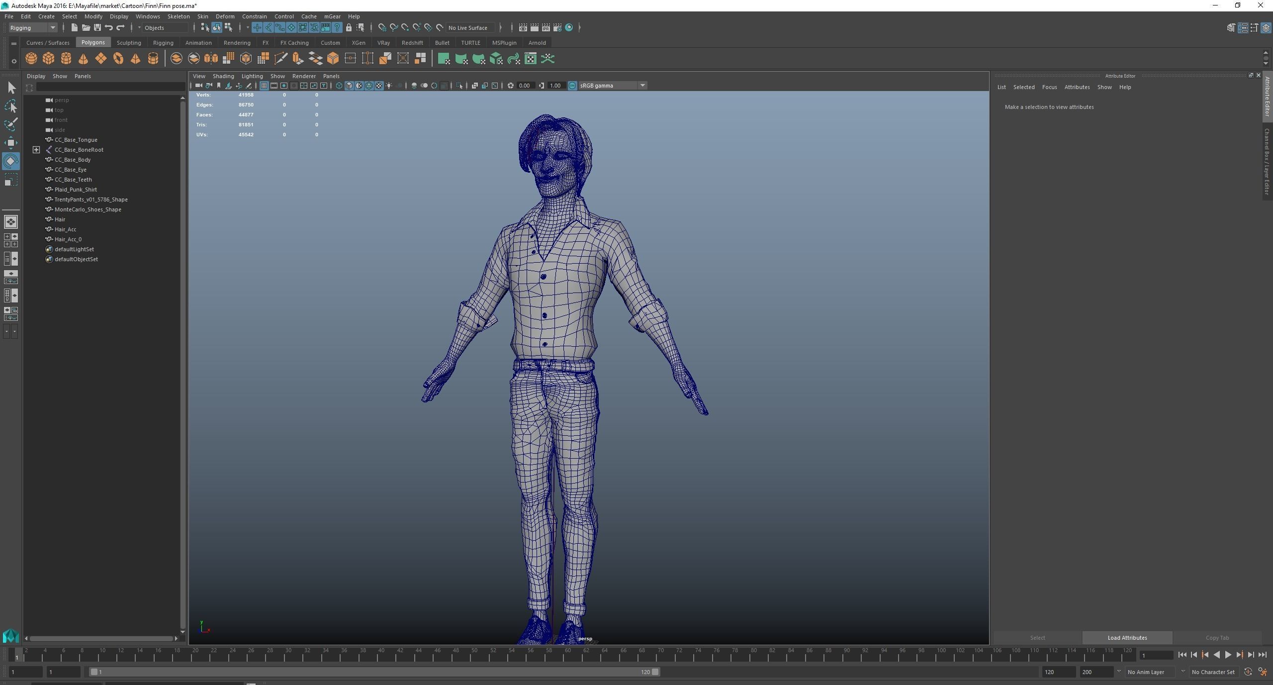 Stylized Game Cartoon Man character rigged Yujin Low-poly 3D model_15