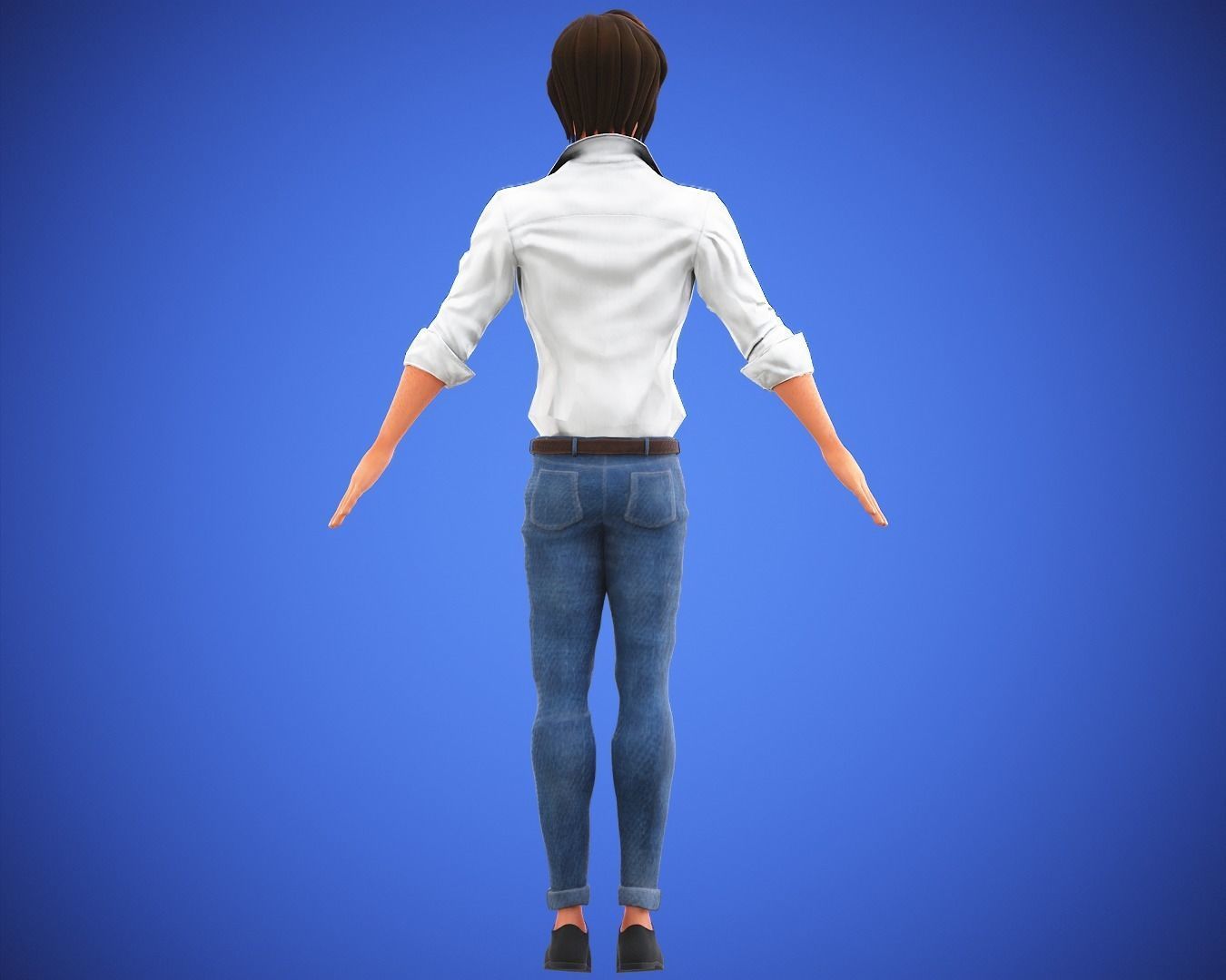 Stylized Game Cartoon Man character rigged Yujin Low-poly 3D model_8