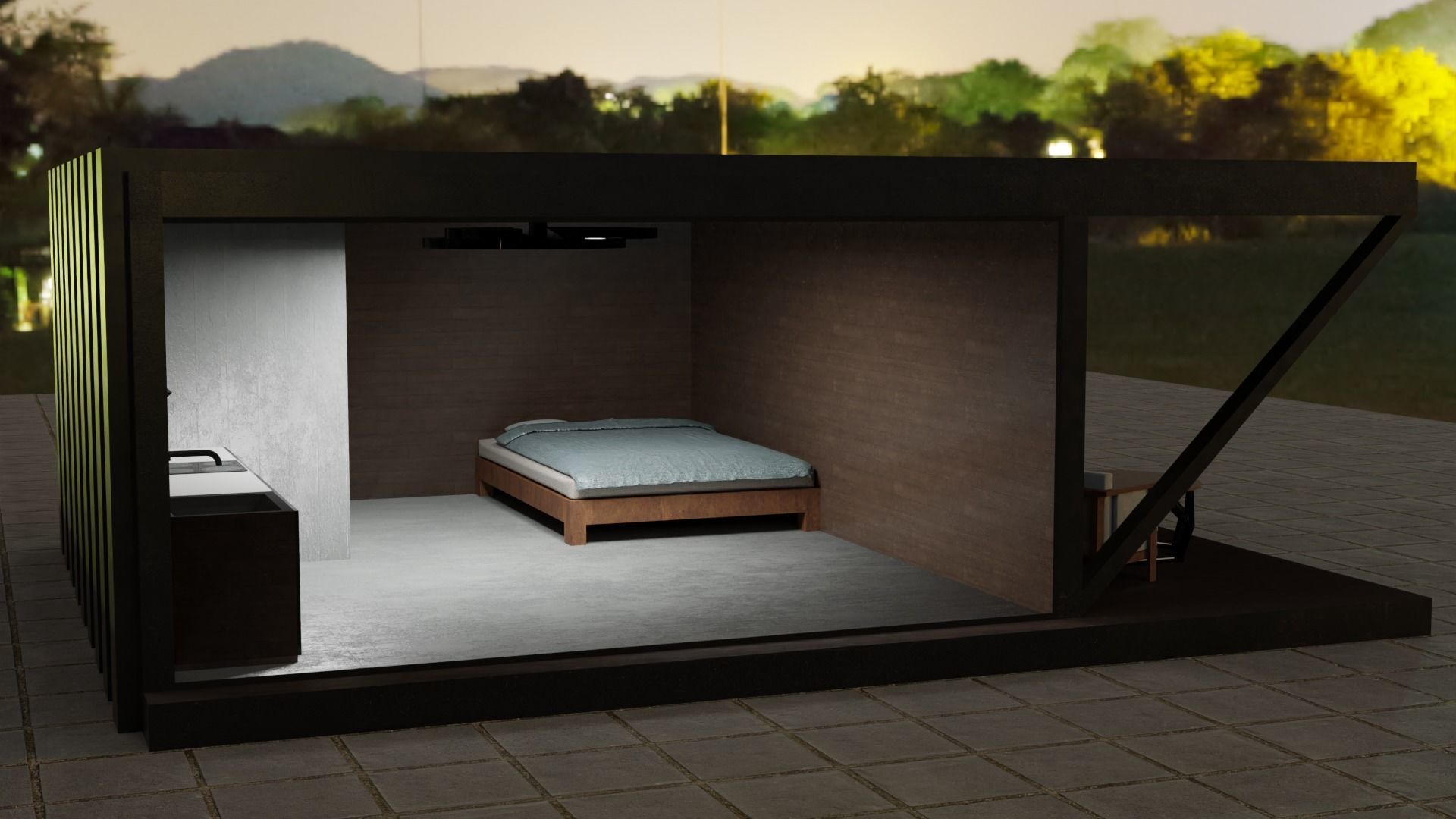 Forest House Low-poly 3D model_11