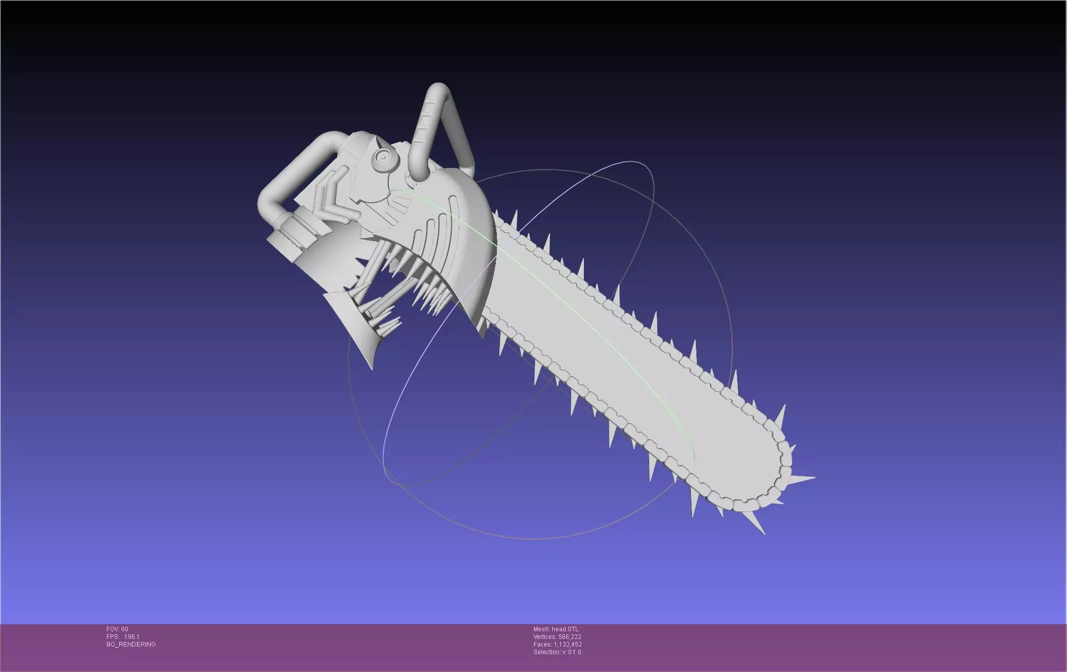 Chainsaw Man head printable assembly 3D print model_0