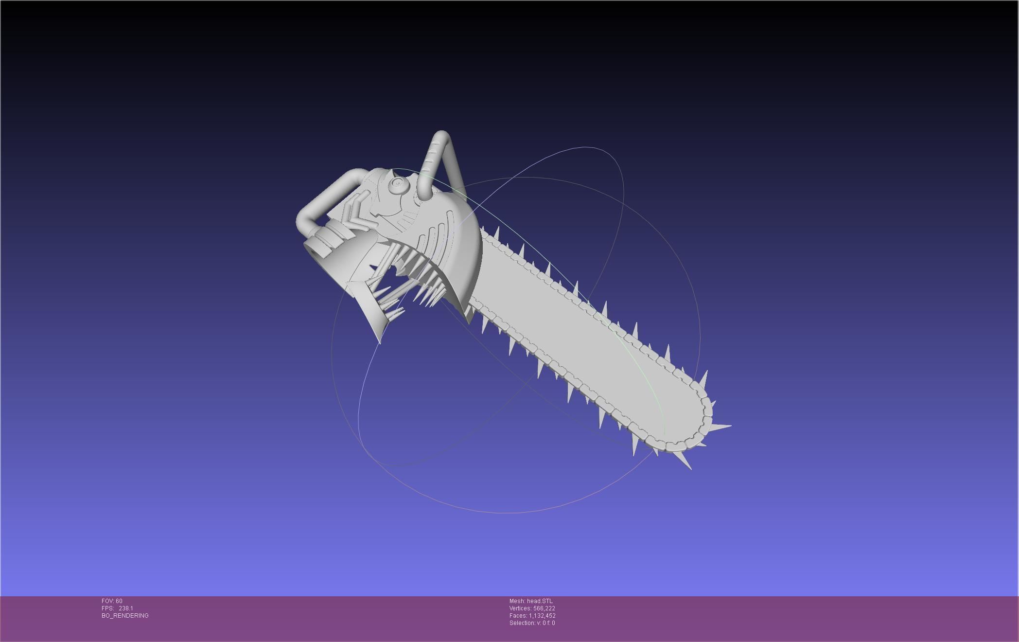 Chainsaw Man head printable assembly 3D print model_1