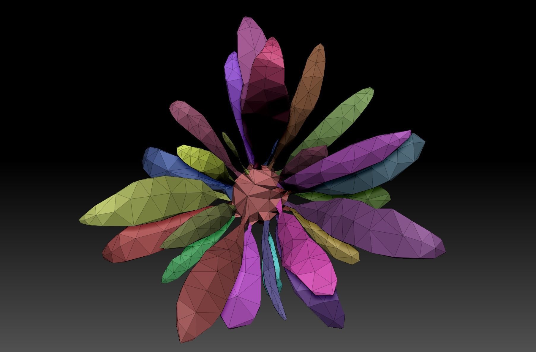 Low Poly Fern Bush Low-poly 3D model_9