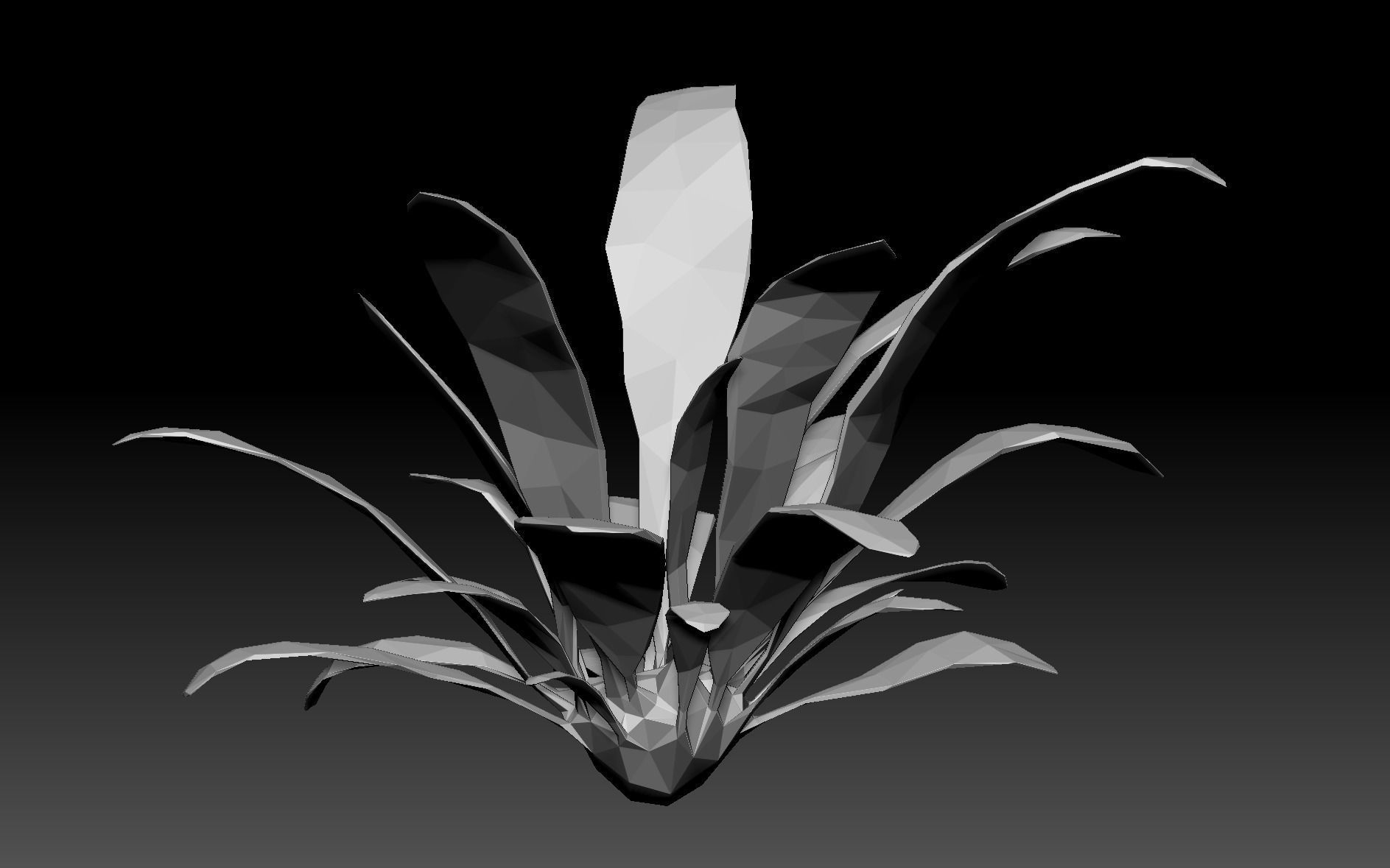 Low Poly Fern Bush Low-poly 3D model_10