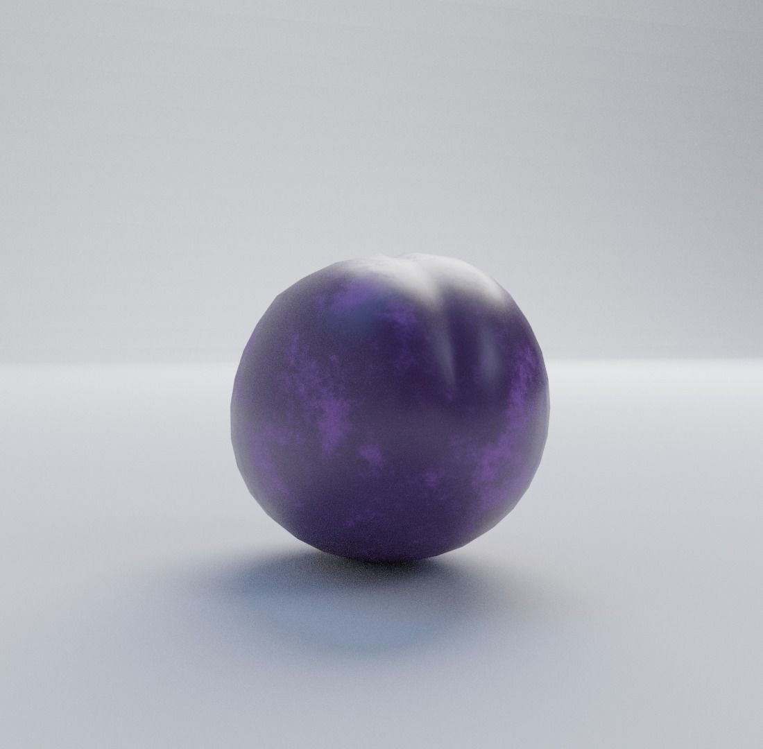 Plum fruit 3D model_4