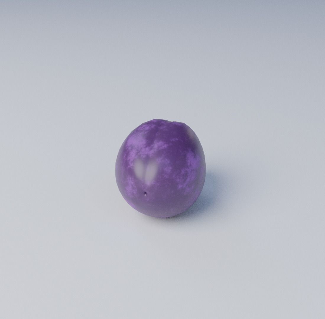 Plum fruit 3D model_2