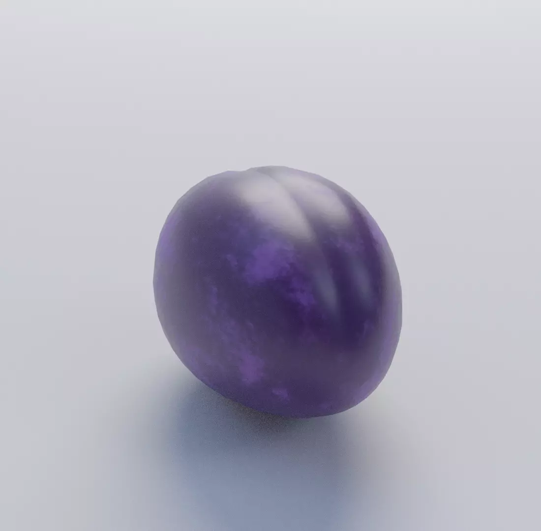 Plum fruit 3D model_0