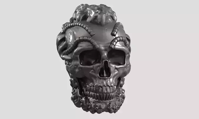 skull robot head a61