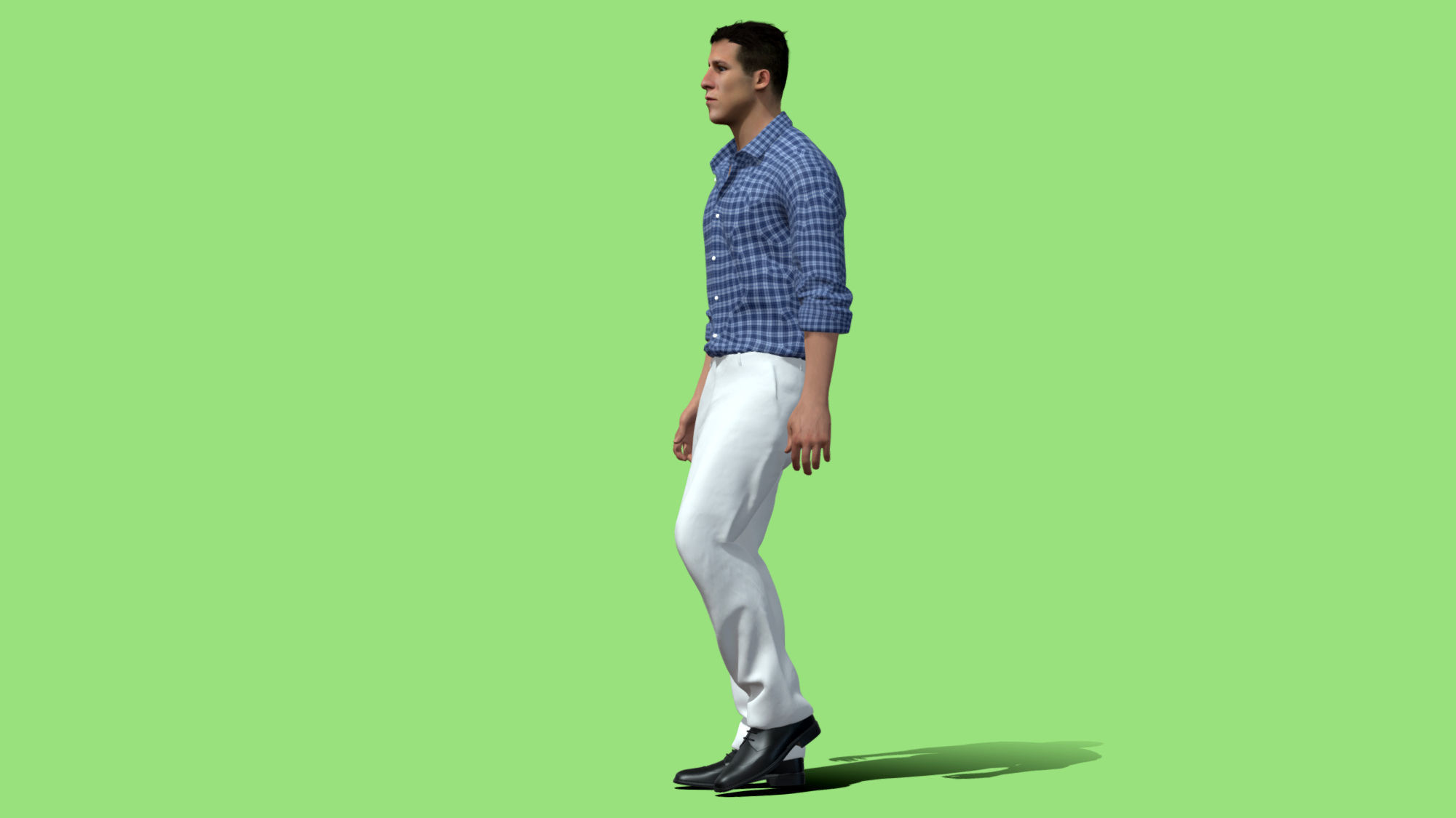 Rigged casual man walking 3D model_3
