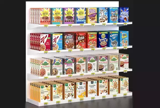 Supermarket Cereal showcase 3D model