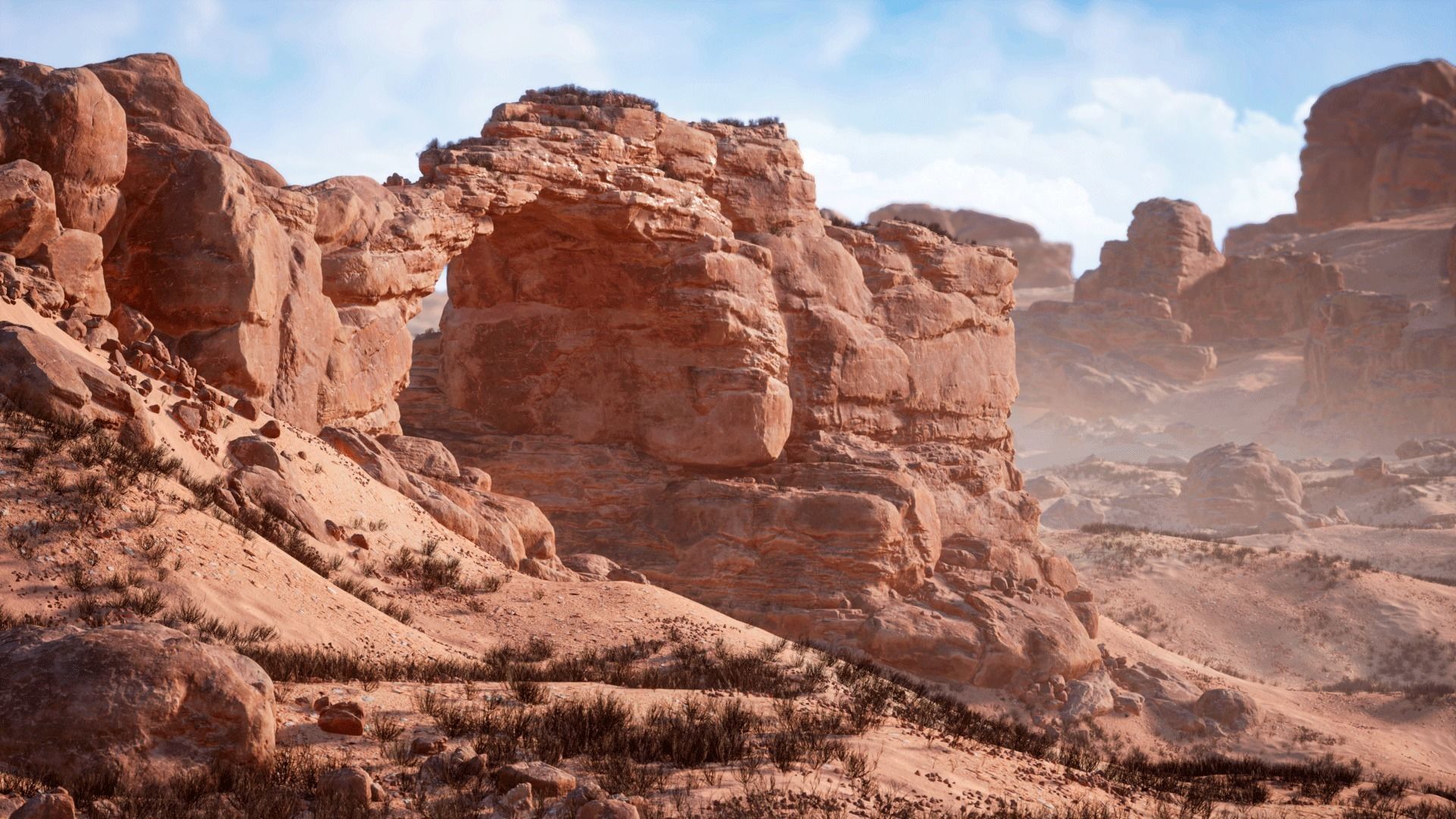 Desert Sandstone Cliffs and Rocks Modular UE Low-poly 3D model_2