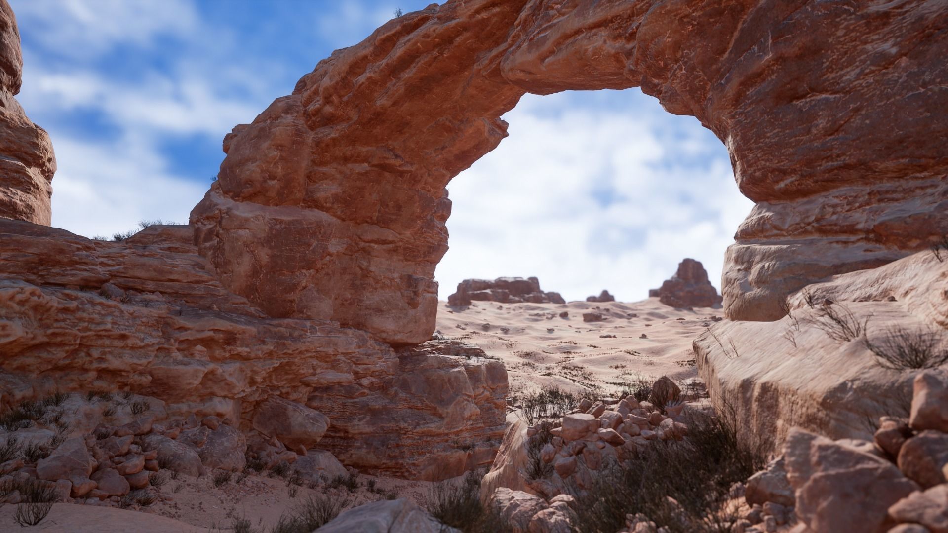 Desert Sandstone Cliffs and Rocks Modular UE Low-poly 3D model_15