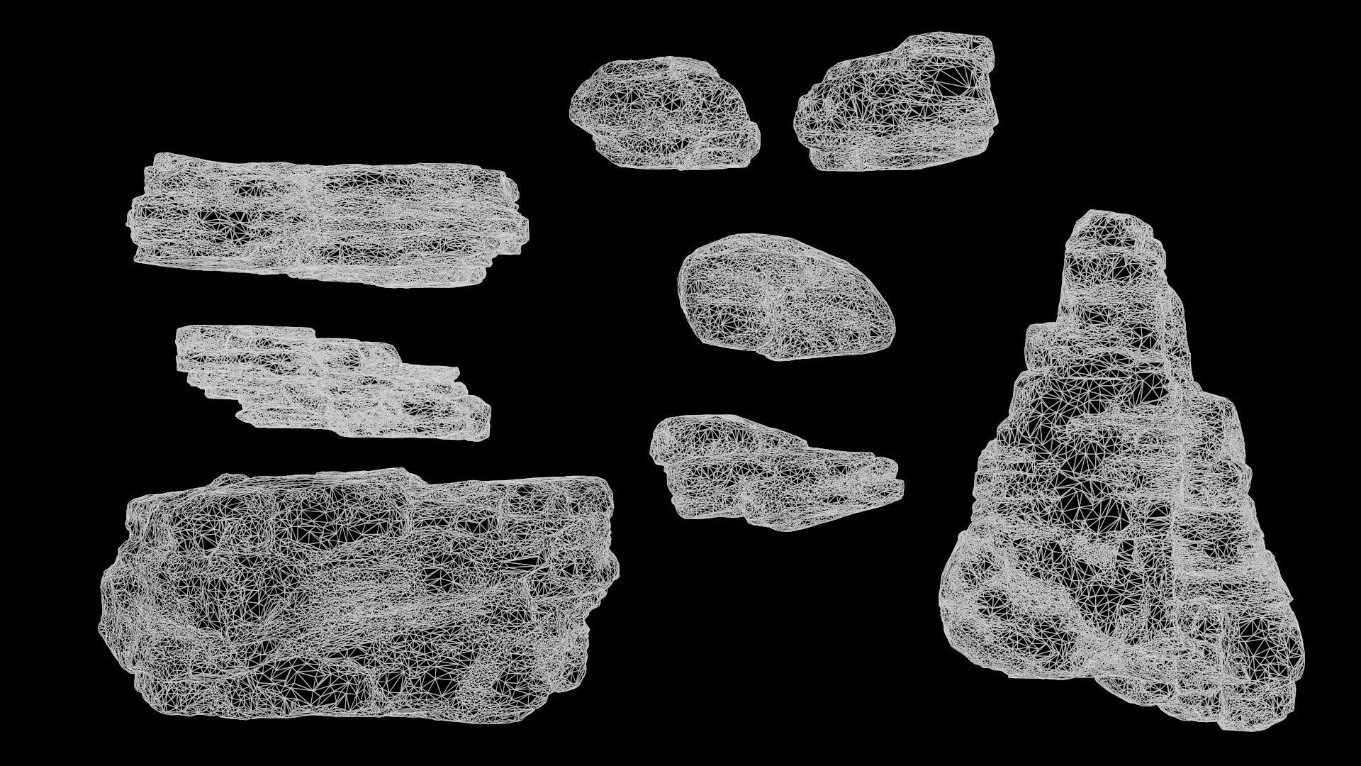 Desert Sandstone Cliffs and Rocks Modular UE Low-poly 3D model_19