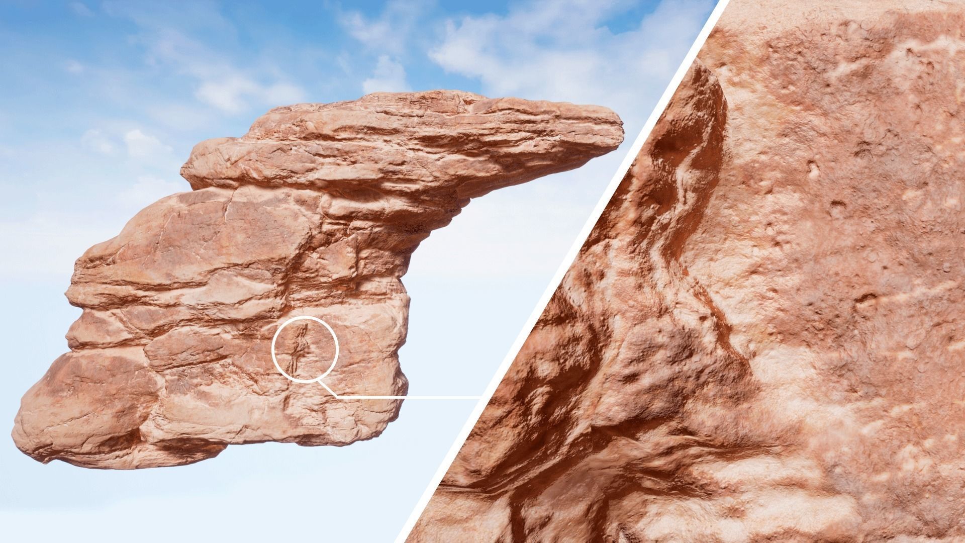 Desert Sandstone Cliffs and Rocks Modular UE Low-poly 3D model_12