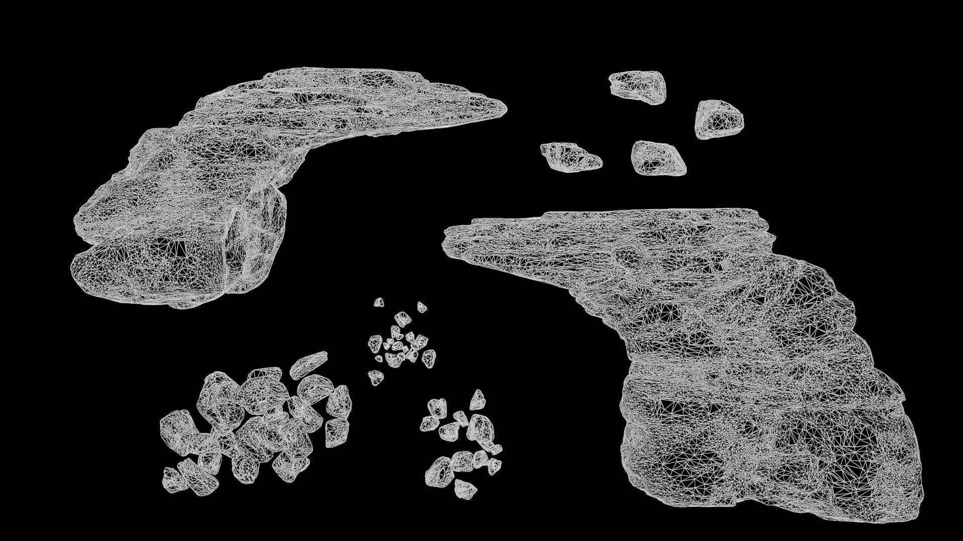 Desert Sandstone Cliffs and Rocks Modular UE Low-poly 3D model_20