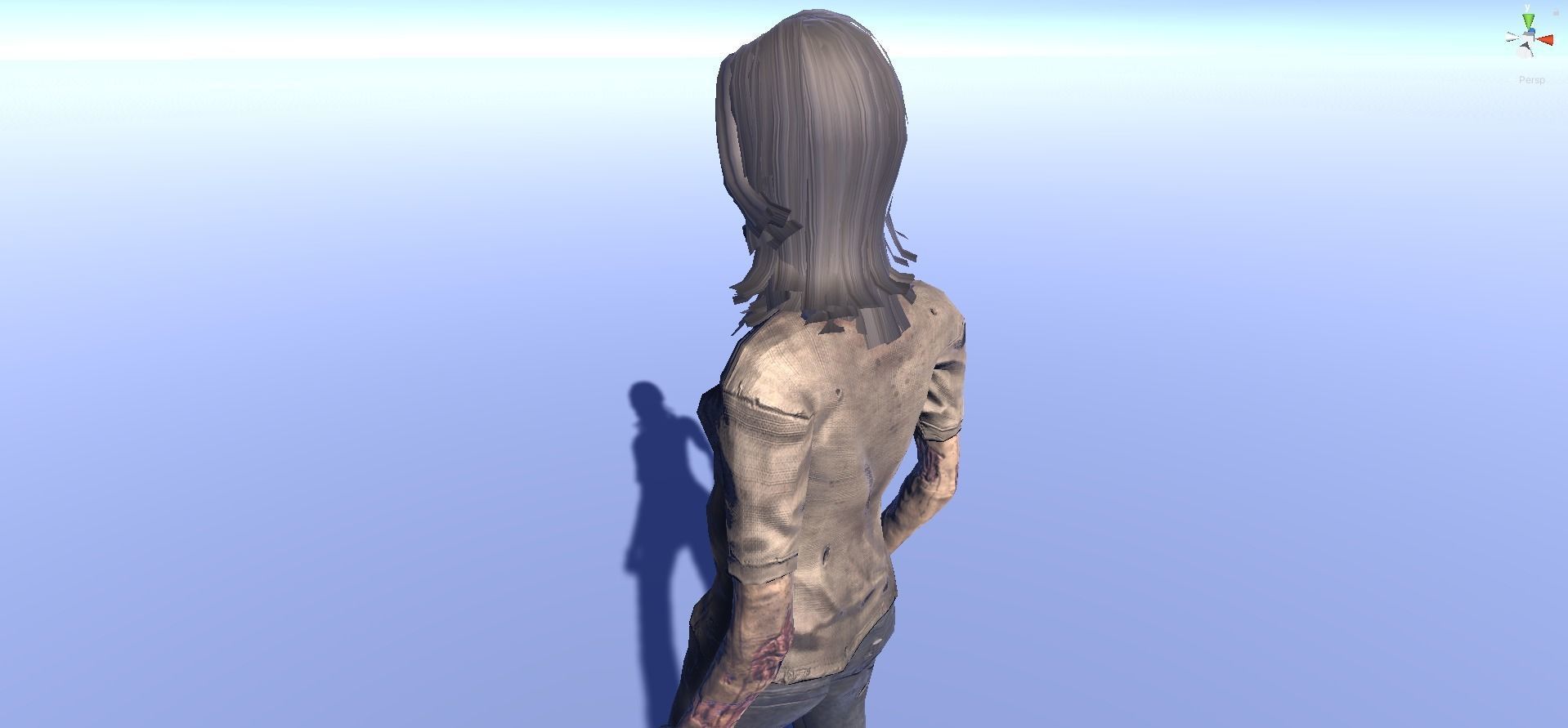 Zombie - animated rigged Zombie Female Low-poly 3D model_5