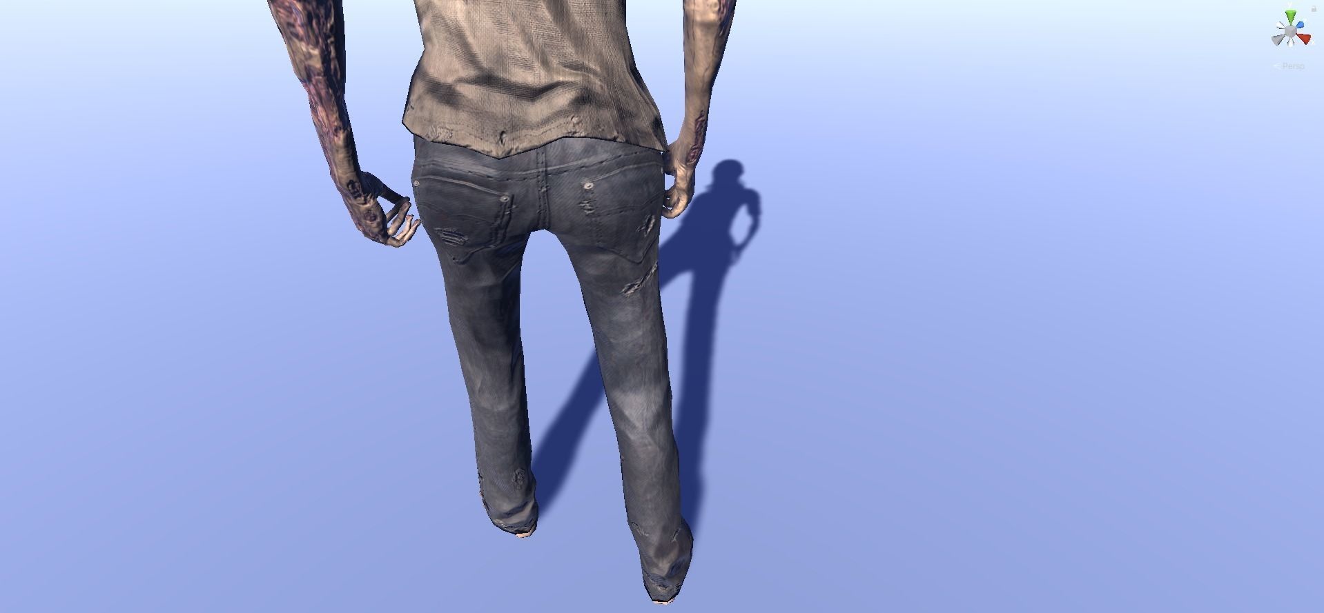 Zombie - animated rigged Zombie Female Low-poly 3D model_10