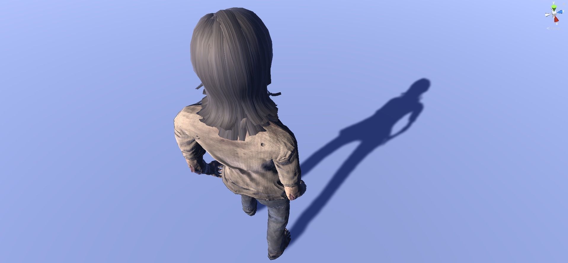 Zombie - animated rigged Zombie Female Low-poly 3D model_6
