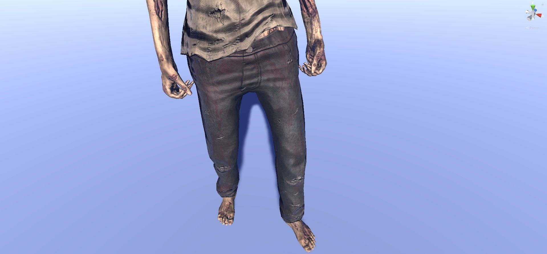 Zombie - animated rigged Zombie Female Low-poly 3D model_9