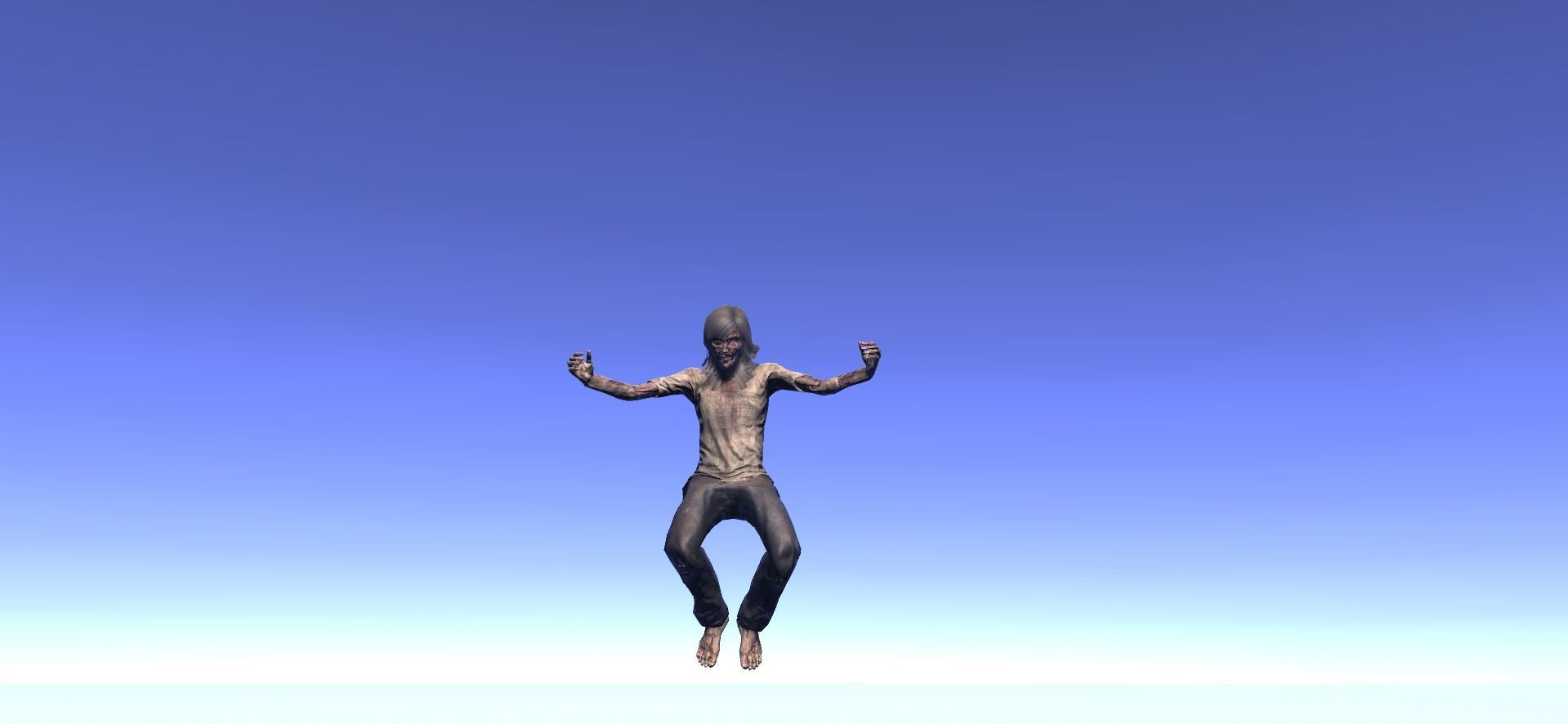 Zombie - animated rigged Zombie Female Low-poly 3D model_17