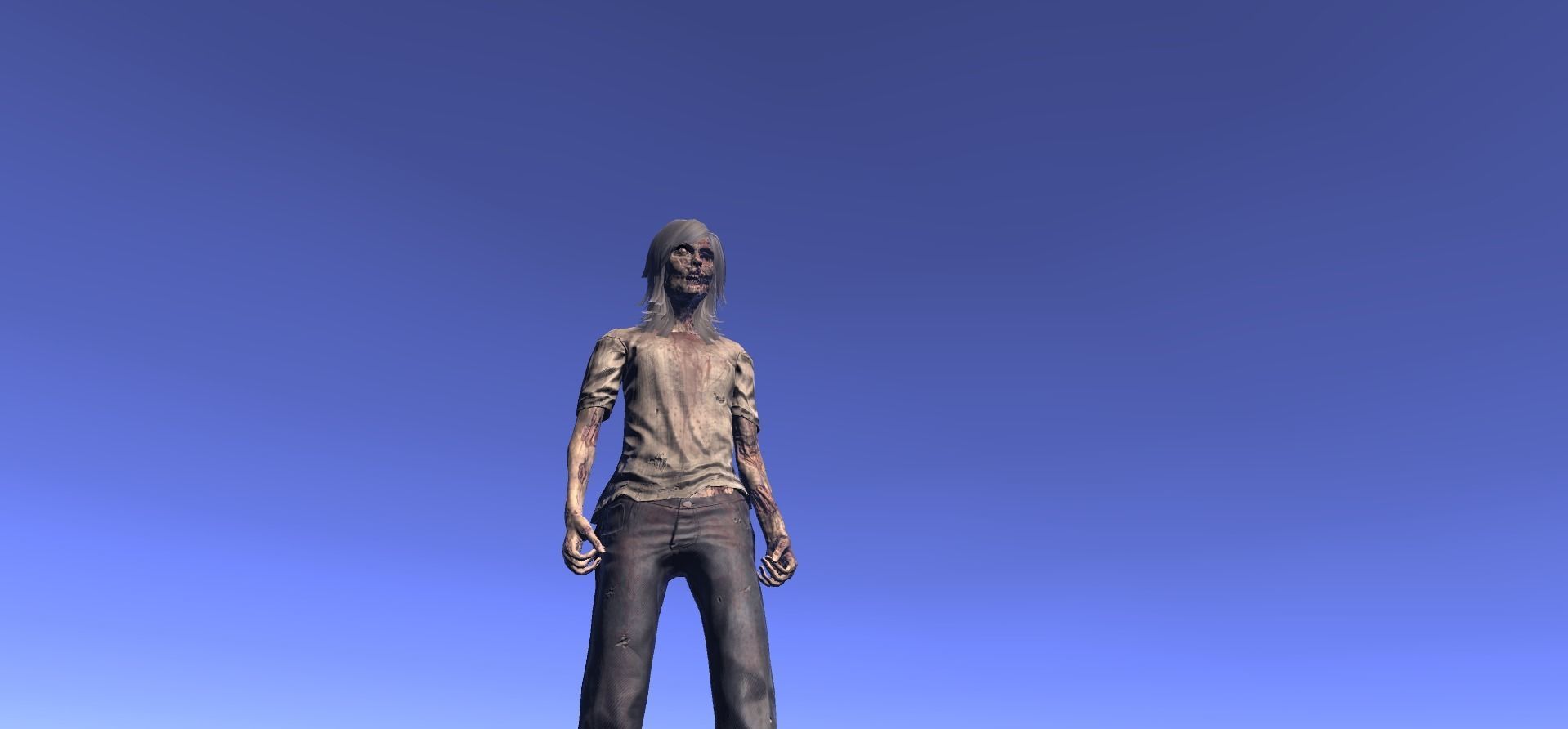 Zombie - animated rigged Zombie Female Low-poly 3D model_11