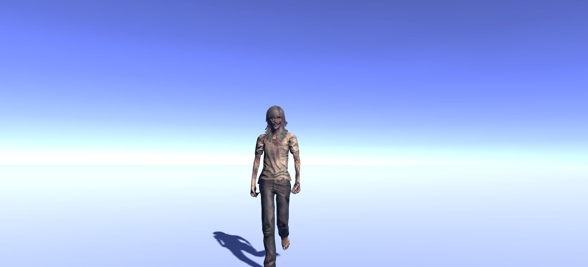 Zombie - animated rigged Zombie Female Low-poly 3D model_15