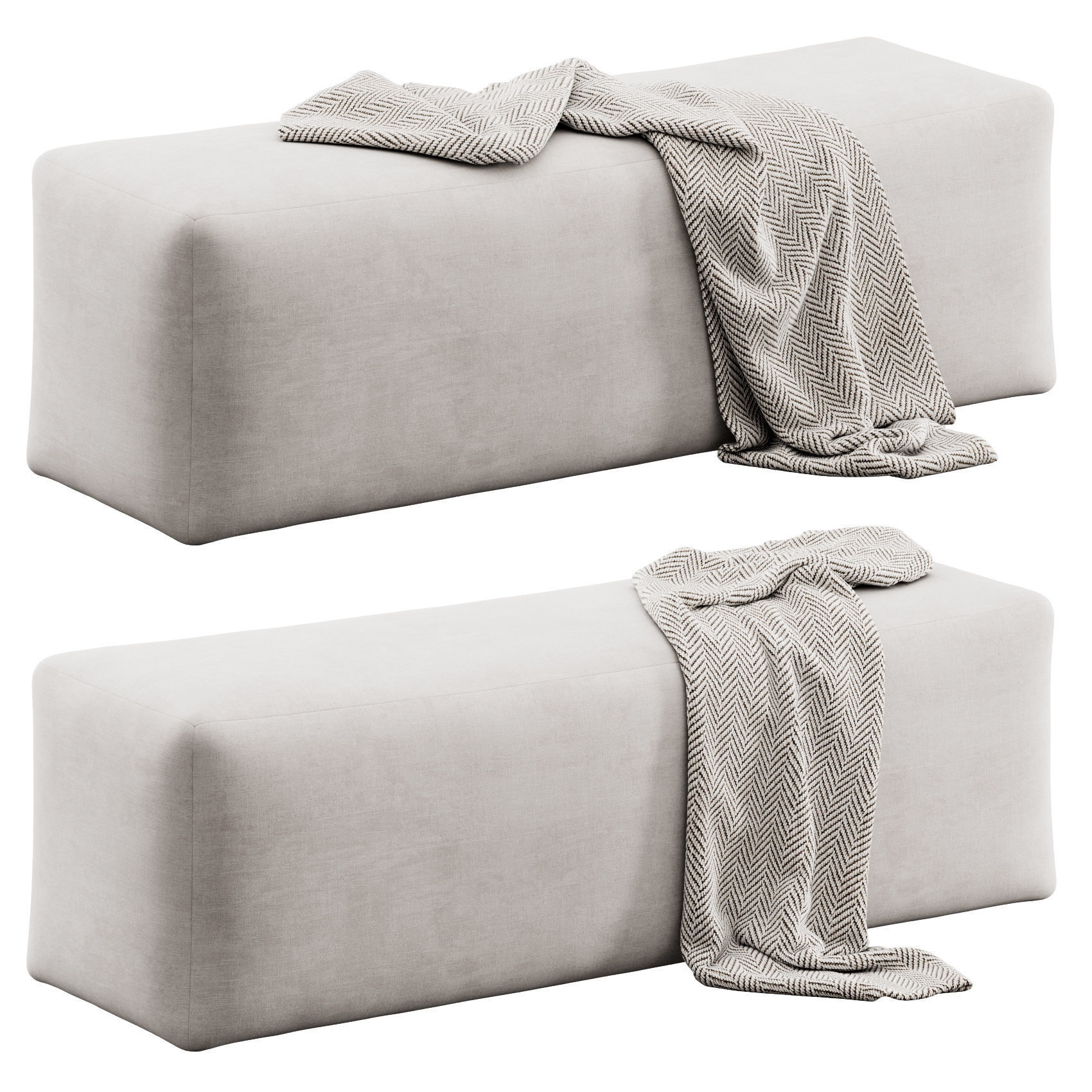 Rectangular bench 3D model_18