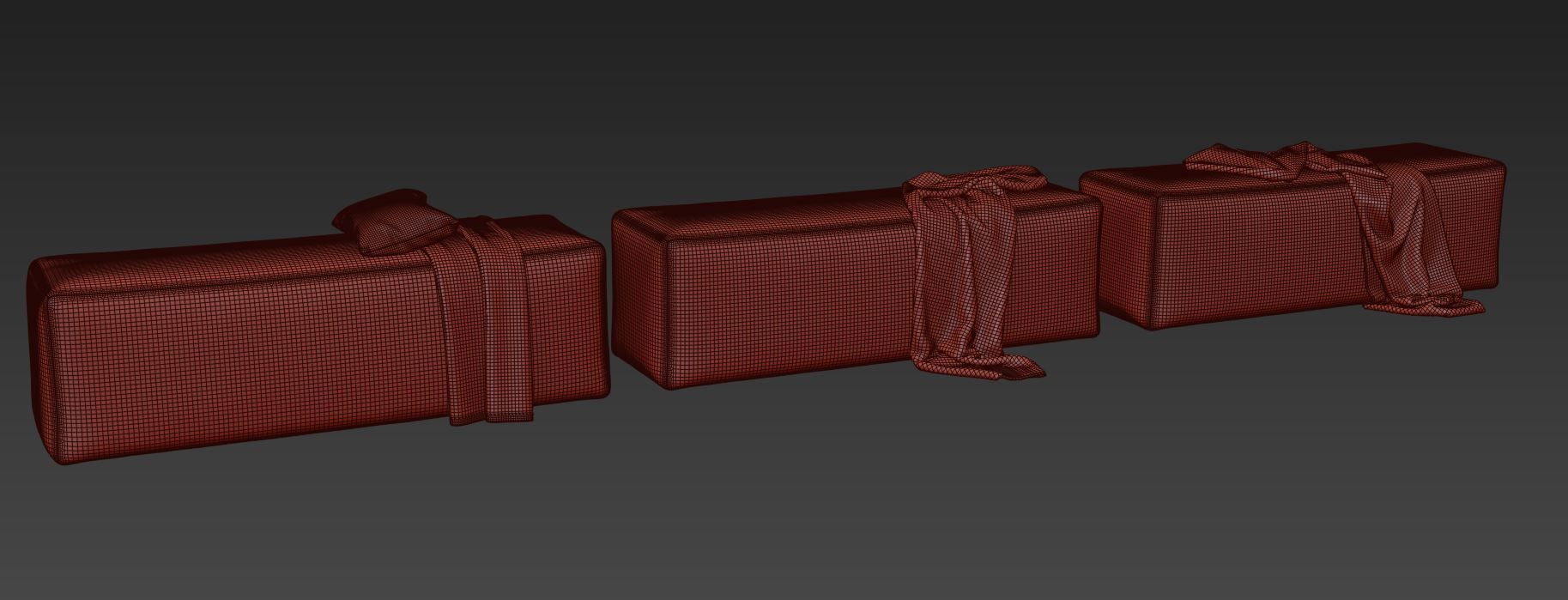 Rectangular bench 3D model_9