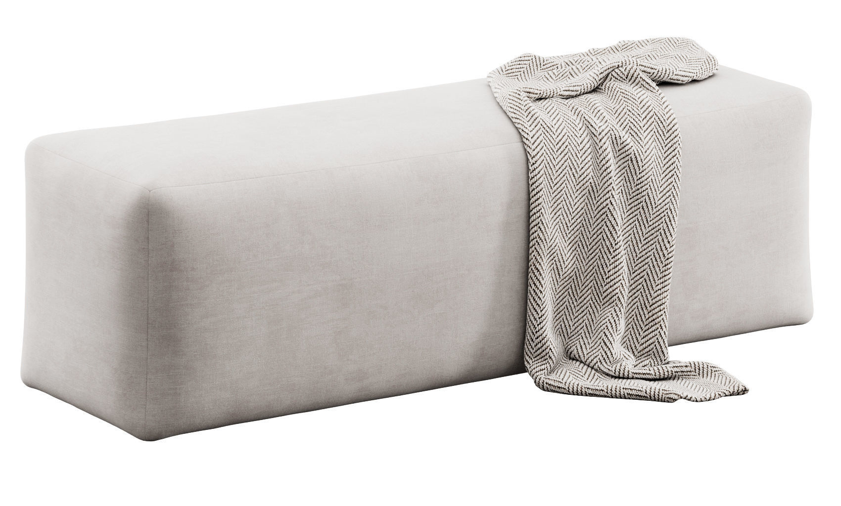 Rectangular bench 3D model_5