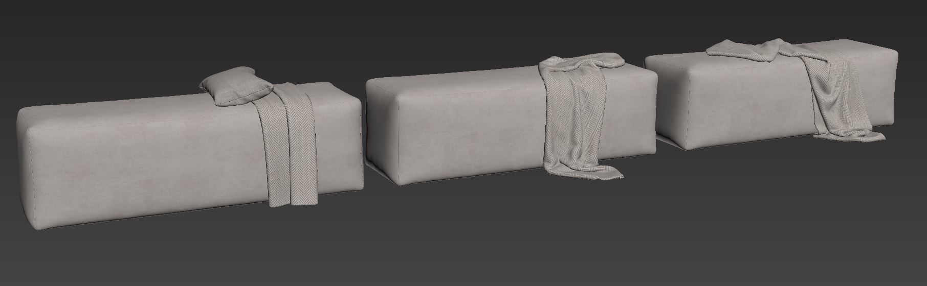 Rectangular bench 3D model_7