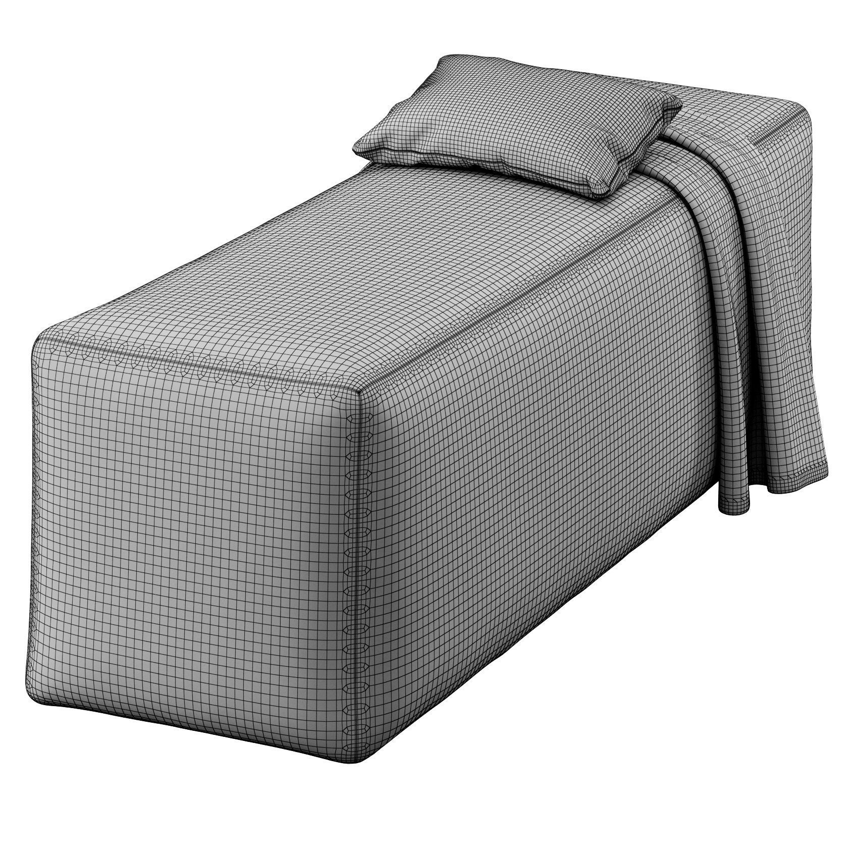 Rectangular bench 3D model_16