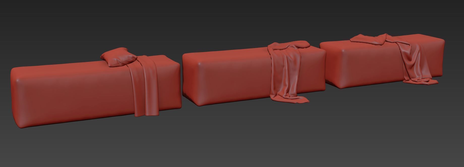 Rectangular bench 3D model_8