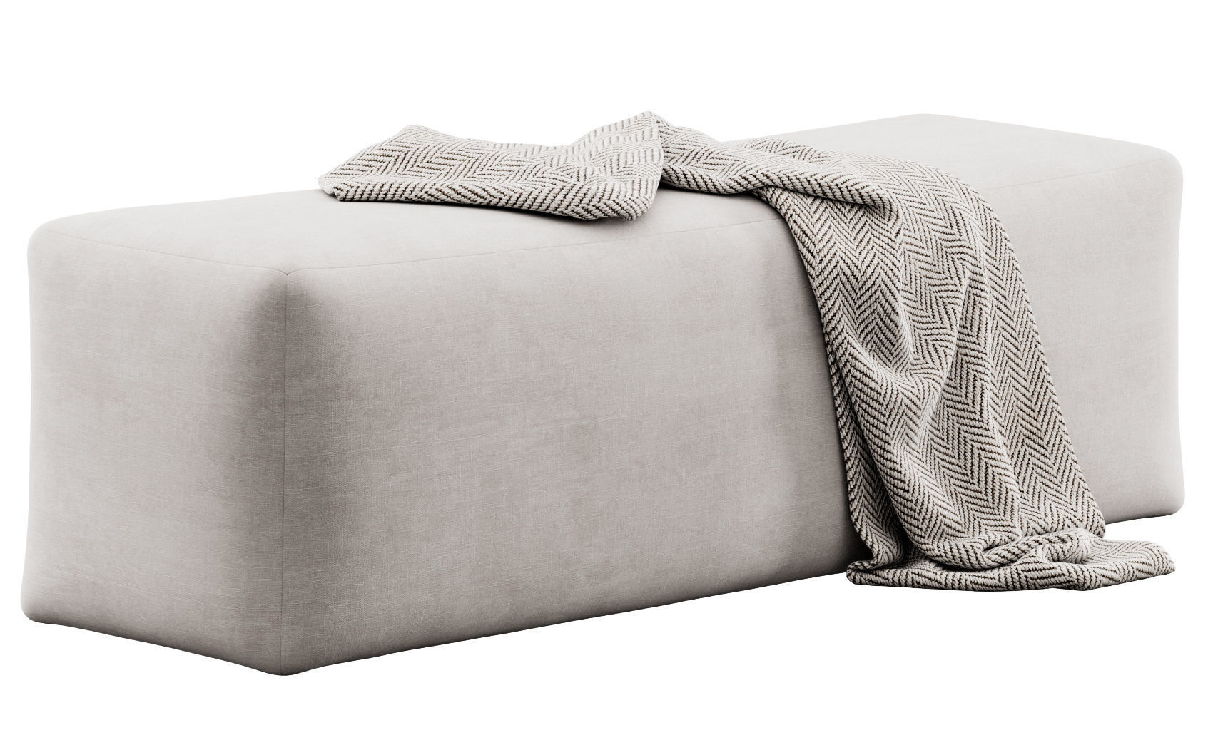 Rectangular bench 3D model_4