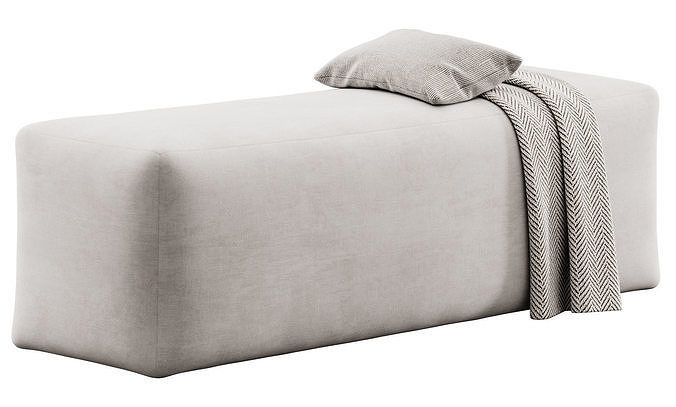 Rectangular bench 3D model 7