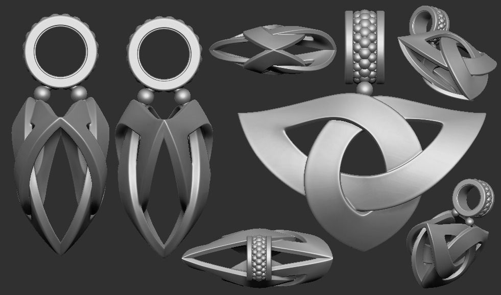 Pendants Jewelry Celtic knot Triquetra 2- 3D print model_6