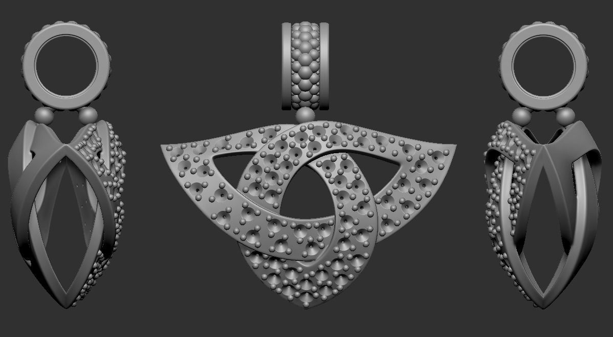 Pendants Jewelry Celtic knot Triquetra 2- 3D print model_4