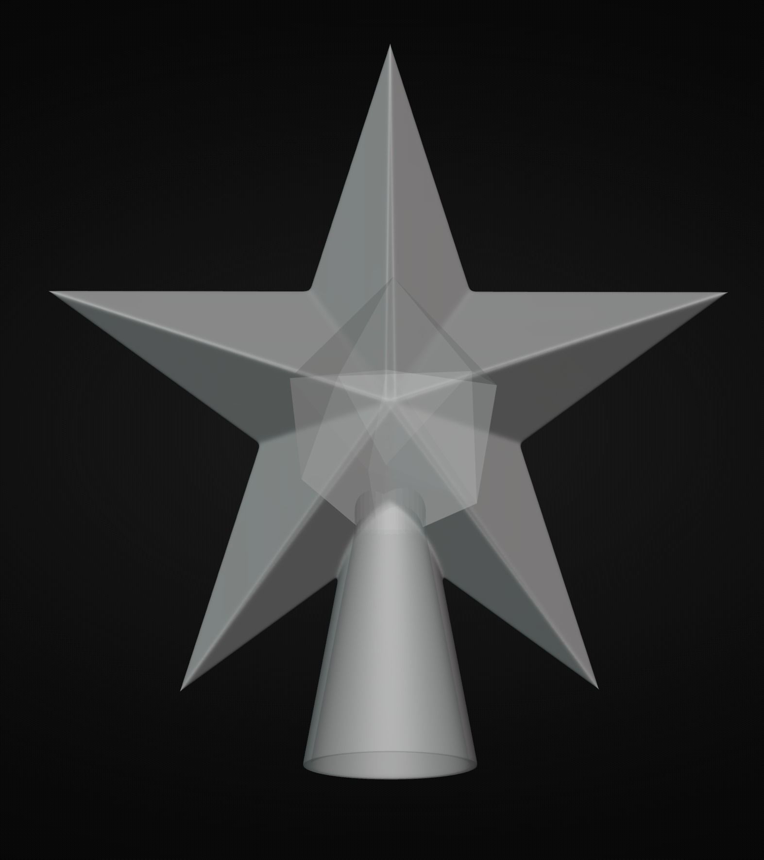 LIT UP EASY STAR ORNAMENT FOR YOUR PINE TREE 3D print model_2