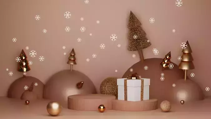 Christmas Product Advertising Display Podium