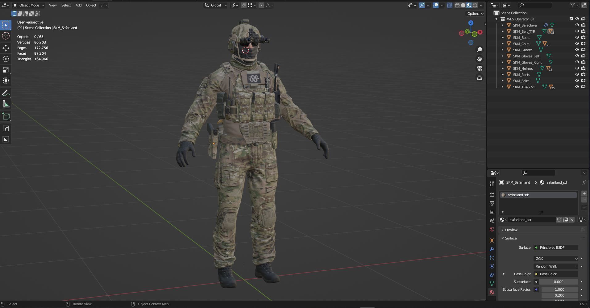 GAME READY RIGGED WESTERN SPECIAL OPERATIONS CHARACTER V1 Low-poly 3D model_27