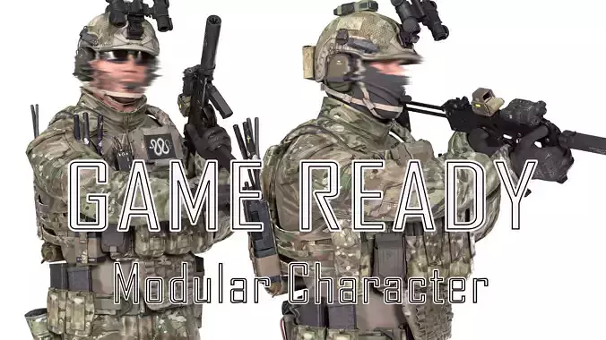 GAME READY RIGGED WESTERN SPECIAL OPERATIONS CHARACTER V1 Low-poly 3D model