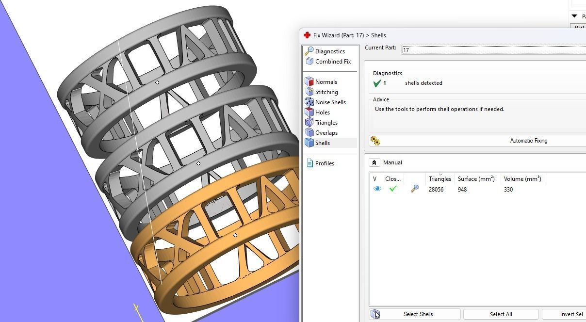 221122 R Ring with roman numbers IX III 3D print model_8