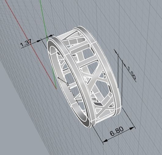 221122 R Ring with roman numbers IX III 3D print model_14