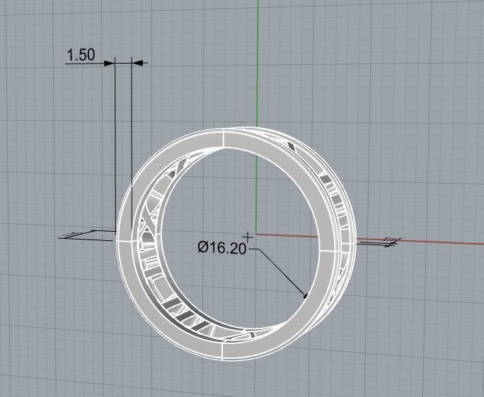 221122 R Ring with roman numbers IX III 3D print model_23