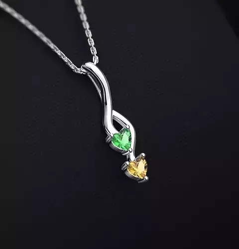 210727 P pendant for naming with two hearts 4x4mm 3D print model