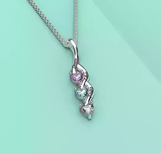 210720 P pendant for naming with three hearts 4x4mm 3D print model