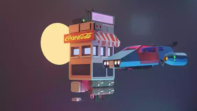 Flying car Free 3D model