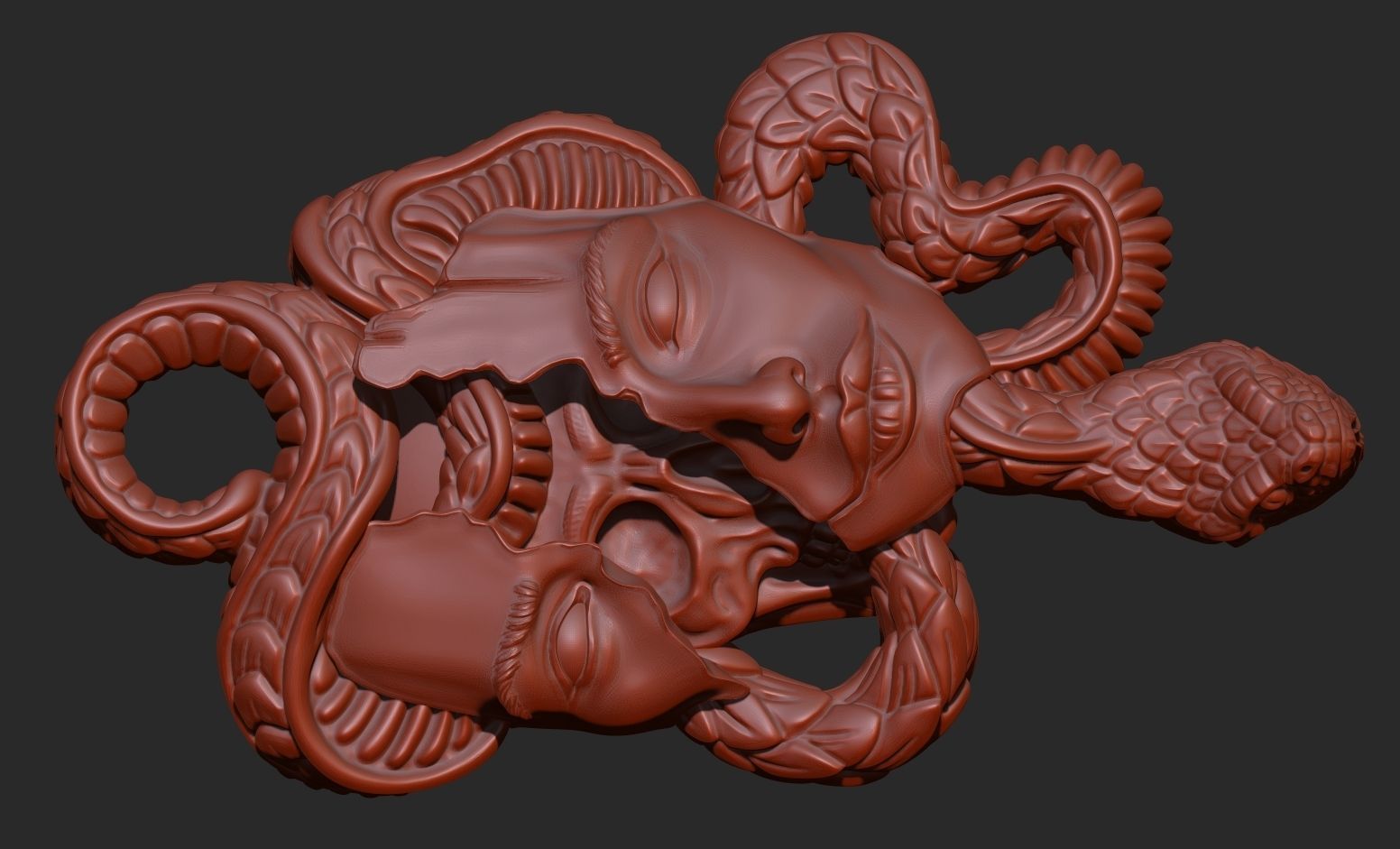 skull face 3D print model_5