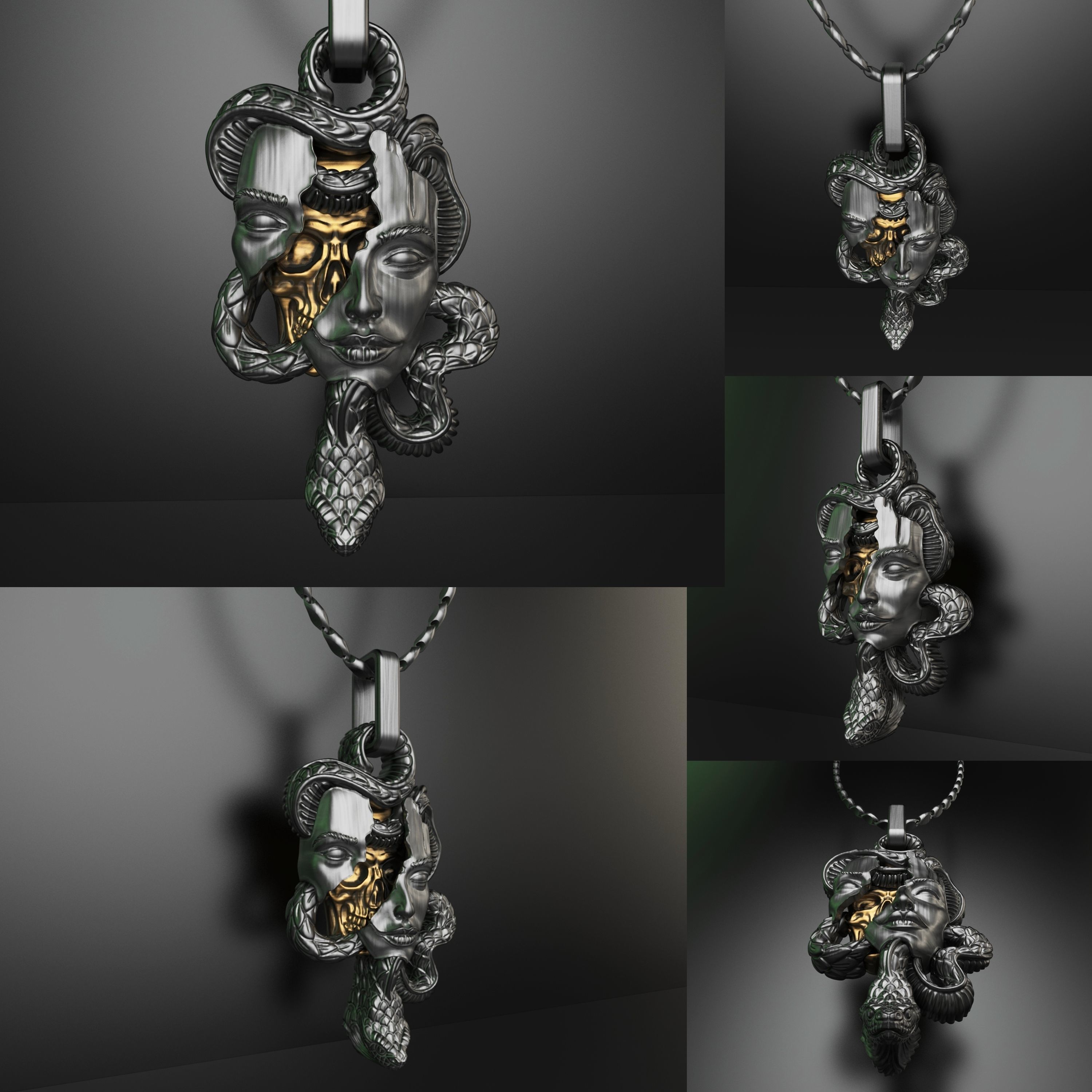 skull face 3D print model_1