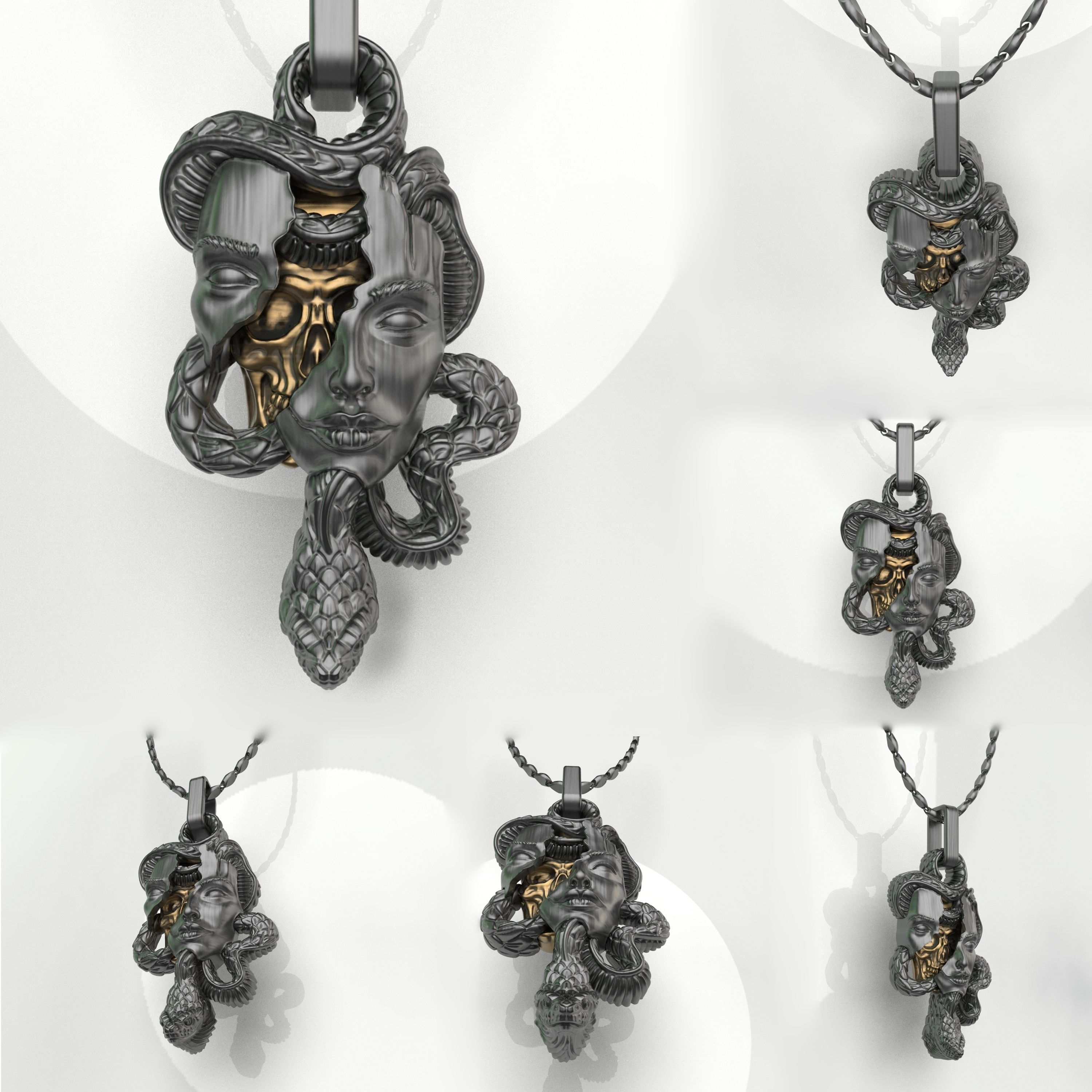 skull face 3D print model_3